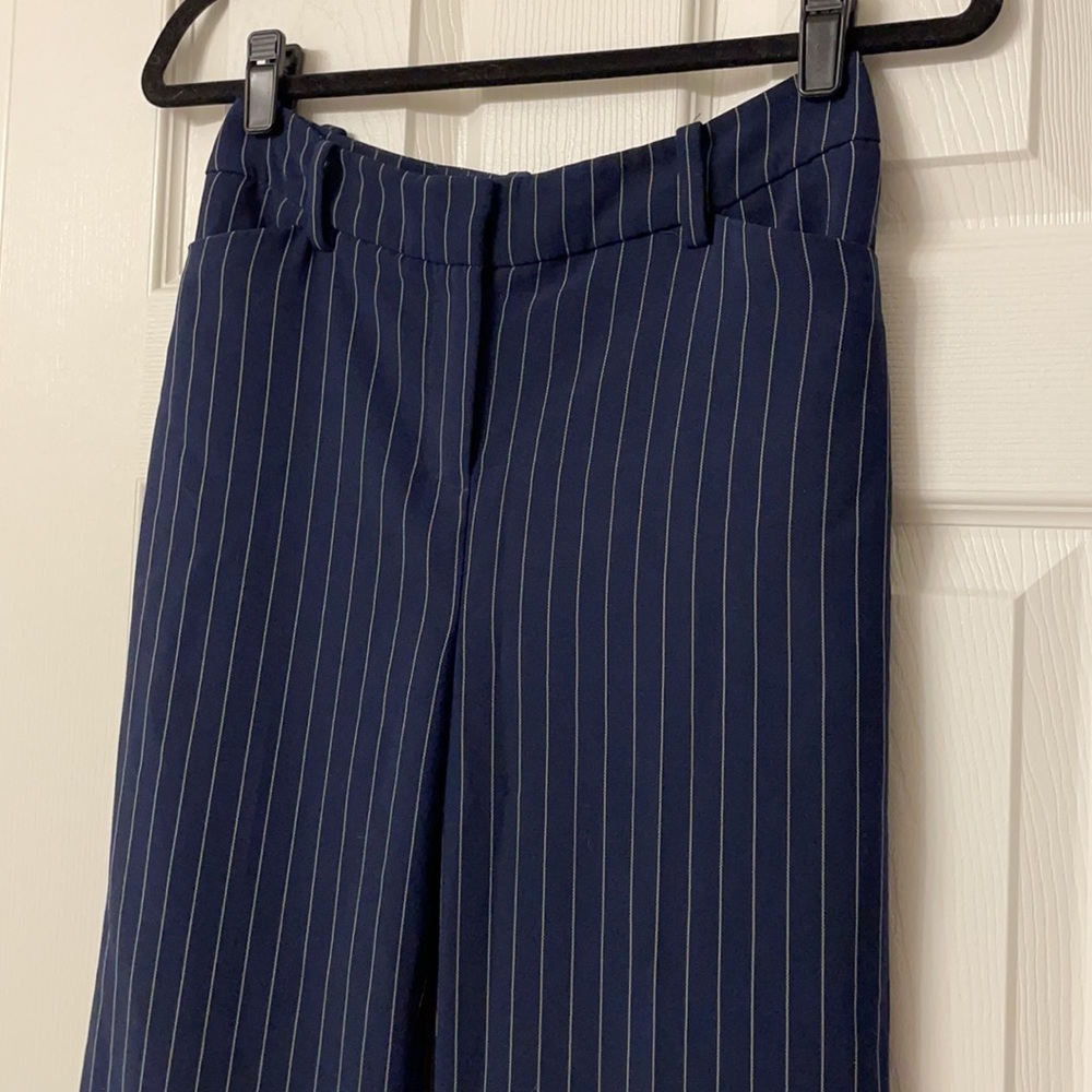 Wide Leg High Waisted Navy Dress Pants